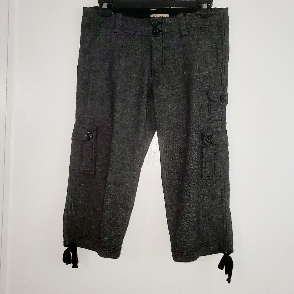 BeBop Juniors Capris Black Grey Size 5